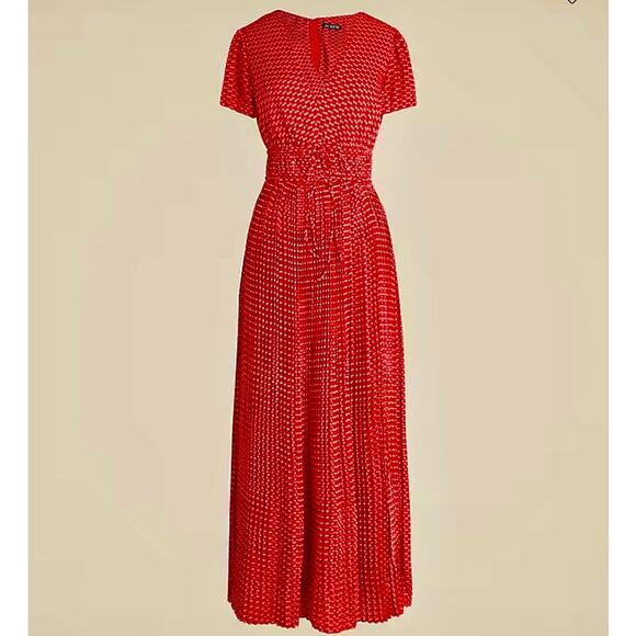 J.Crew Addison Pleated Tie-Waist Maxi Dress Size 6 Floral Luster Georgette NWT - Picture 1 of 7